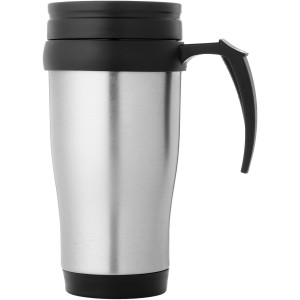 Sanibel 400 ml insulated mug, Silver, solid black (Thermos)