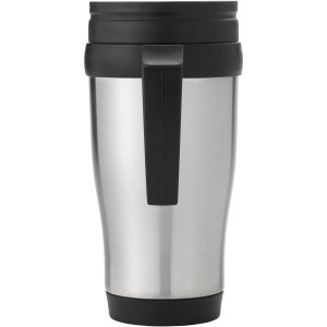 Sanibel 400 ml insulated mug, Silver, solid black (Mugs)