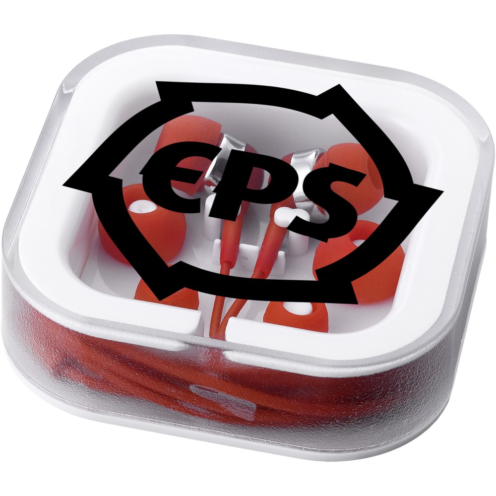 red earbuds