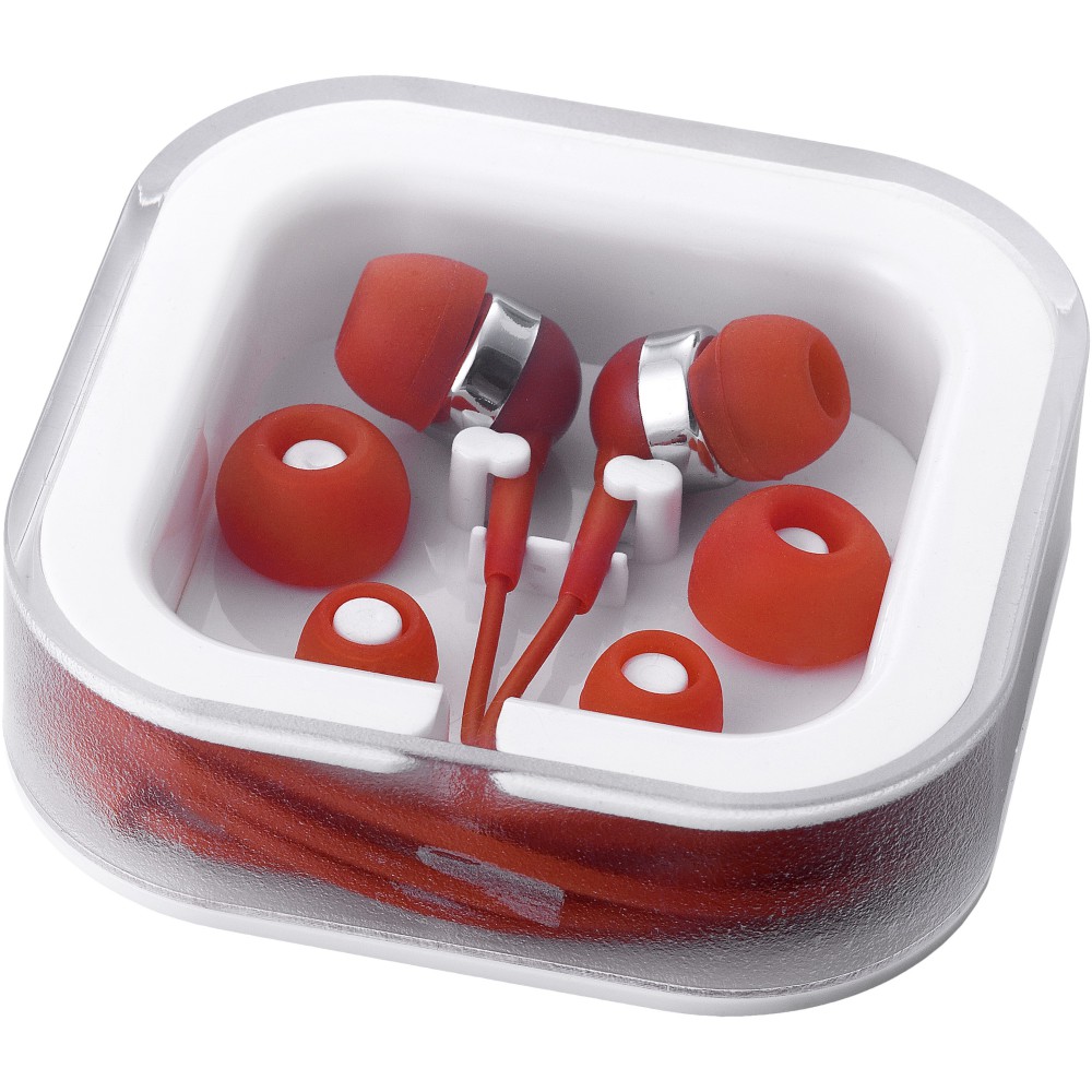 red earbuds