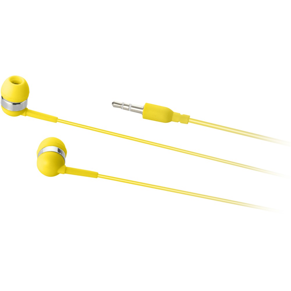 Printed Sargas lightweight earbuds, Yellow (Earphones, headphones)