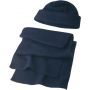 Polyester fleece (200 gr/m2) beanie and scarf Russo, blue