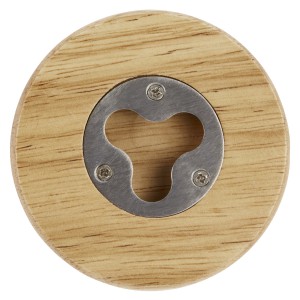 Scoll wooden coaster with bottle opener, Natural (Wood kitchen equipments)