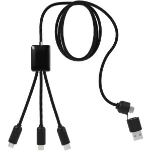 SCX.design C28 5-in-1 extended charging cable, Solid black, White (Eletronics cables, adapters)