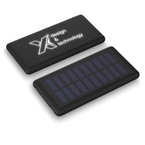 SCX.design P30 8000 mAh light-up solar power bank, Solid bla (Powerbanks)