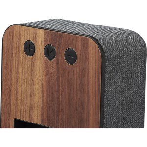 Shae fabric and wood Bluetooth(r) speaker, Wood, Brown (Speakers, radios)