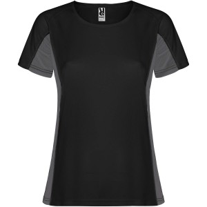 Shanghai short sleeve women's sports t-shirt, Black, Dark Lead