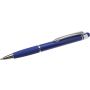 Shiny ballpen with matching coloured rubber grip, blue