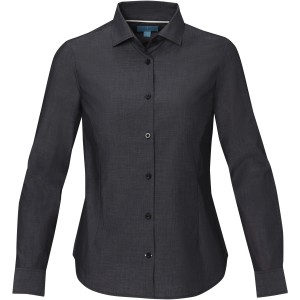 Cuprite long sleeve women's GOTS organic shirt, Solid black (shirt)