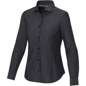 Cuprite long sleeve women's GOTS organic shirt, Solid black (shirt)