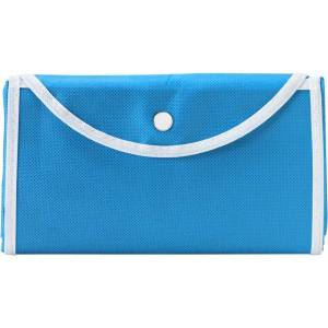 Nonwoven (80 g/m2) foldable shopping bag Francesca, light bl (Shopping bags)