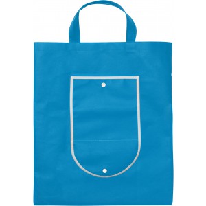 Nonwoven (80 g/m2) foldable shopping bag Francesca, light bl (Shopping bags)