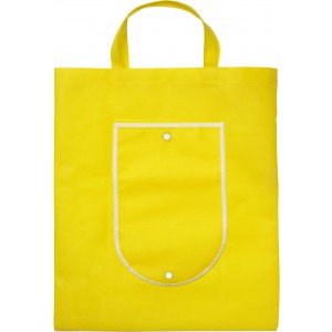 Nonwoven (80 g/m2) foldable shopping bag Francesca, yellow (Shopping bags)