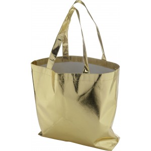 Nonwoven (80 gr/m2) laminated shopping bag Johnathan, gold (Shopping bags)