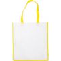 Nonwoven bag with coloured trim., Yellow