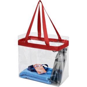 Hampton transparent tote bag, Red, Transparent clear (Shopping bags)