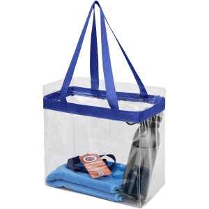 Hampton transparent tote bag, Royal blue, Transparent clear (Shopping bags)