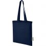 Madras 140 g/m2 GRS recycled cotton tote bag 7L, Navy