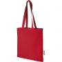 Madras 140 g/m2 GRS recycled cotton tote bag 7L, Red