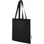 Madras 140 g/m2 GRS recycled cotton tote bag 7L, Solid black