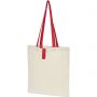 Nevada 100 g/m2 cotton foldable tote bag, Natural, Red