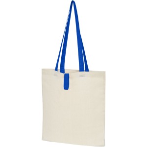 Nevada 100 g/m2 cotton foldable tote bag, Natural, Royal blue (cotton bag)