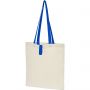 Nevada 100 g/m2 cotton foldable tote bag, Natural, Royal blue