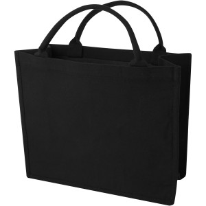 Page 500 g/m2 recycled book tote bag, Solid black (Shopping bags)