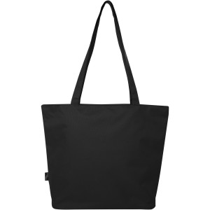 Panama GRS recycled zippered tote bag 20L, Solid black (Shopping bags)
