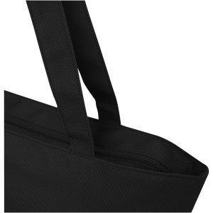 Panama GRS recycled zippered tote bag 20L, Solid black (Shopping bags)