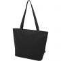 Panama GRS recycled zippered tote bag 20L, Solid black