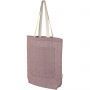 Pheebs 150 g/m2 recycled cotton tote bag with front pocket 9L, Heather maroon