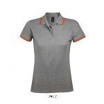 SOL'S PASADENA WOMEN - POLO SHIRT, Grey Melange/Orange (SO00578GM/OR)