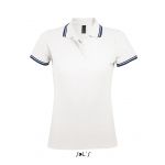 SOL'S PASADENA WOMEN - POLO SHIRT, White/Navy (SO00578WH/NV)