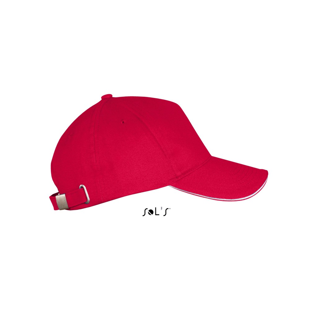 Sols Long Beach 5 Panels Cap Red White U Canvas Baseballcap Sols Long Beach 5 Panels Cap Red White U Canvas Baseballcap