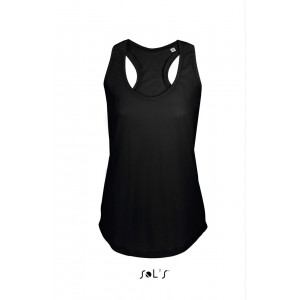 SOL'S MOKA - WOMEN?S RACER BACK TANK TOP, Deep Black