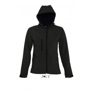 SOL'S REPLAY WOMEN - HOODED SOFTSHELL, Black