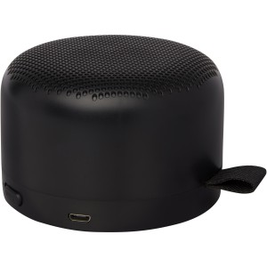 Loop 5W recycled plastic Bluetooth speaker, Solid black (Speakers, radios)