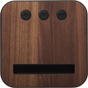 Shae fabric and wood Bluetooth(r) speaker, Wood, Brown (Speakers, radios)