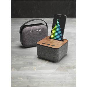 Shae fabric and wood Bluetooth(r) speaker, Wood, Brown (Speakers, radios)