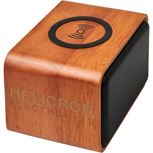 Wooden speaker with charging pad, Wood (Speakers, radios)