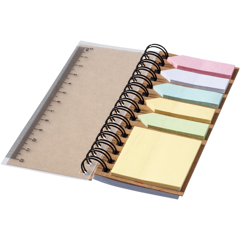 notebook with sticky notes