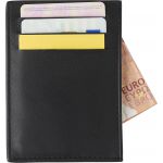 Split leather credit card wallet Logan, black (8058-01)