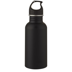 Luca 500 ml stainless steel sport bottle, Solid black (Sport bottles)