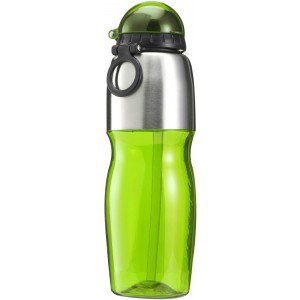 PS and stainless steel bottle Emberly, green (Sport bottles)
