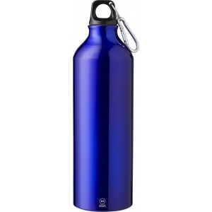 Recycled aluminium bottle (750 ml) Makenna, cobalt blue (Sport bottles)