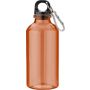 RPET bottle with carabineer hook, 400ml Nancy, orange