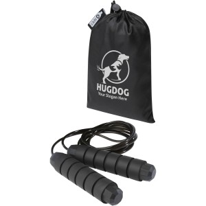 Austin soft skipping rope in recycled PET pouch, Solid black (Sports equipment)