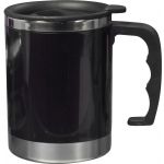 Stainless steel and AS double walled mug Gabi, black (4658-01)