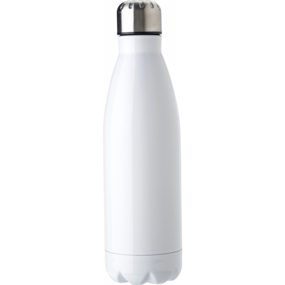 Printed Stainless steel bottle (750 ml) Domas, white (Water bottles)